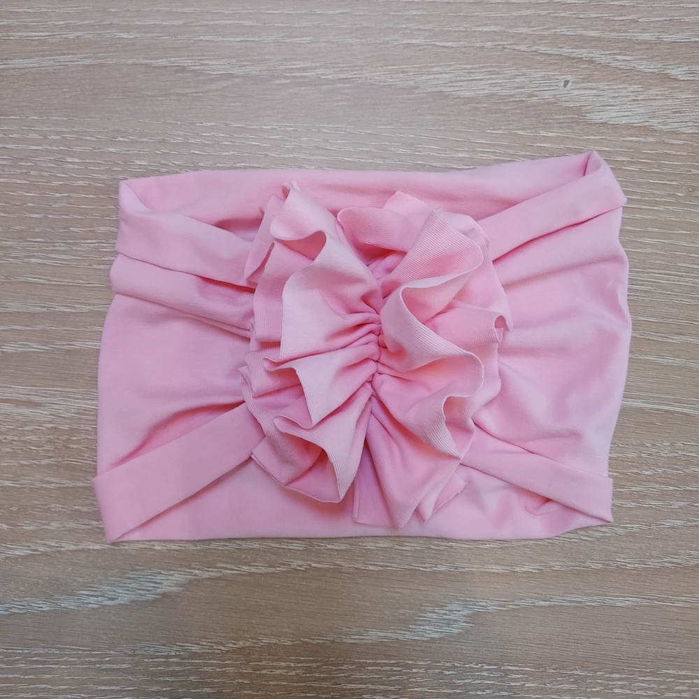 Handmade Charming Pink Ruffled Hairband for Kids